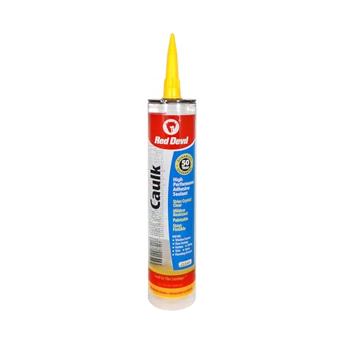 Red Devil 0870 Clear Caulk High Performance Adhesive Sealant, 10.1 Oz., Clear, 1 Pack 10.1 Oz.