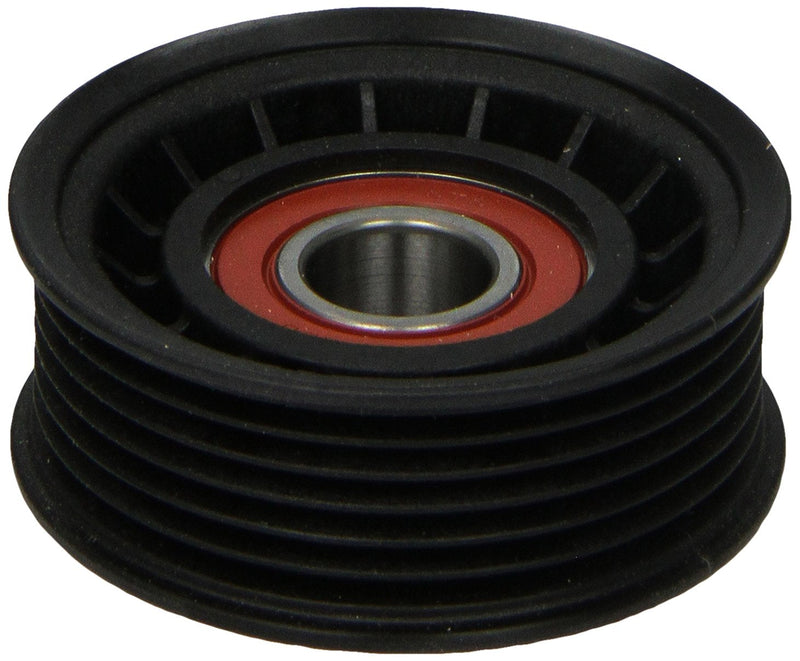 Dayco 89015 6-Groove Flanged Tensioner & Idler Pulley, 70MM Diameter x 28.3MM Width x 12MM Shaft
