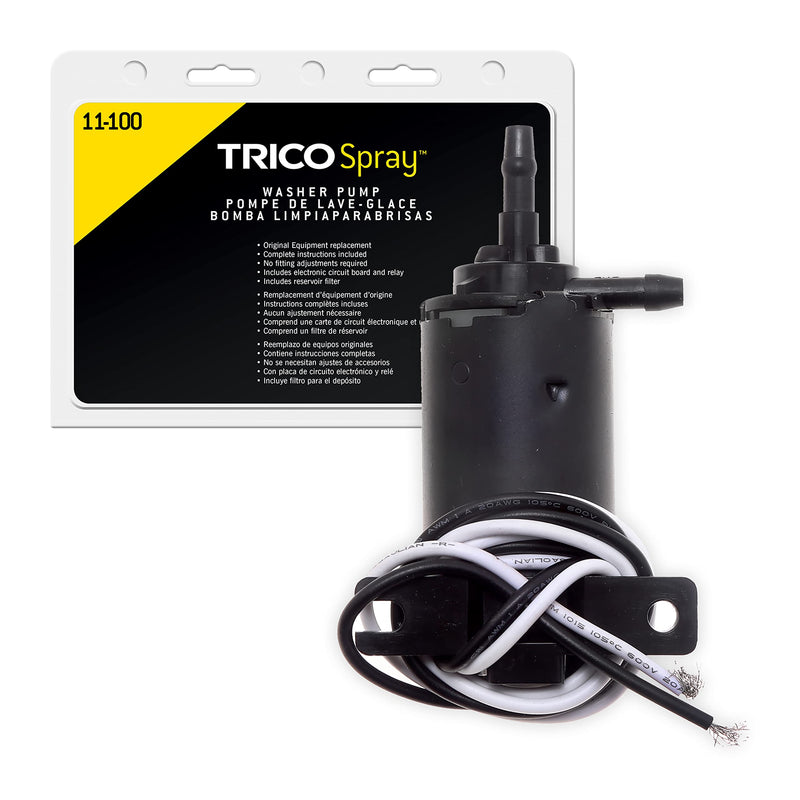 Trico Universal Windshield washer pump Automotive Replacement, Easy Install (11-100),Black Pack of 1