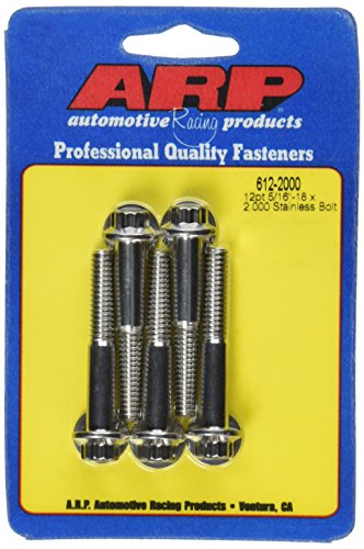 ARP 6122000 5-Pack Of Stainless Steel 12-Point Bolts, Size 5/16-18, 2.000 Under Head Length