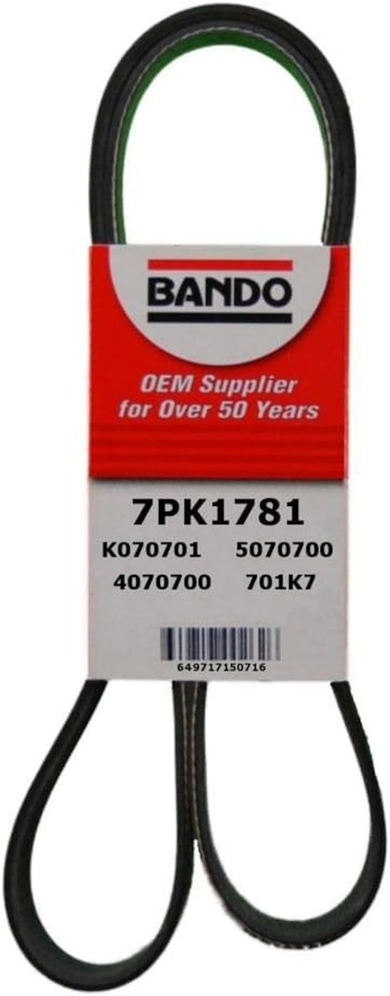 ban.do 7PK1781 OEM Quality Serpentine Belt, Black