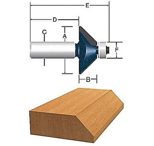 Bosch 85298M 1-5/16 in. x 45° Carbide Tipped Chamfer Bit