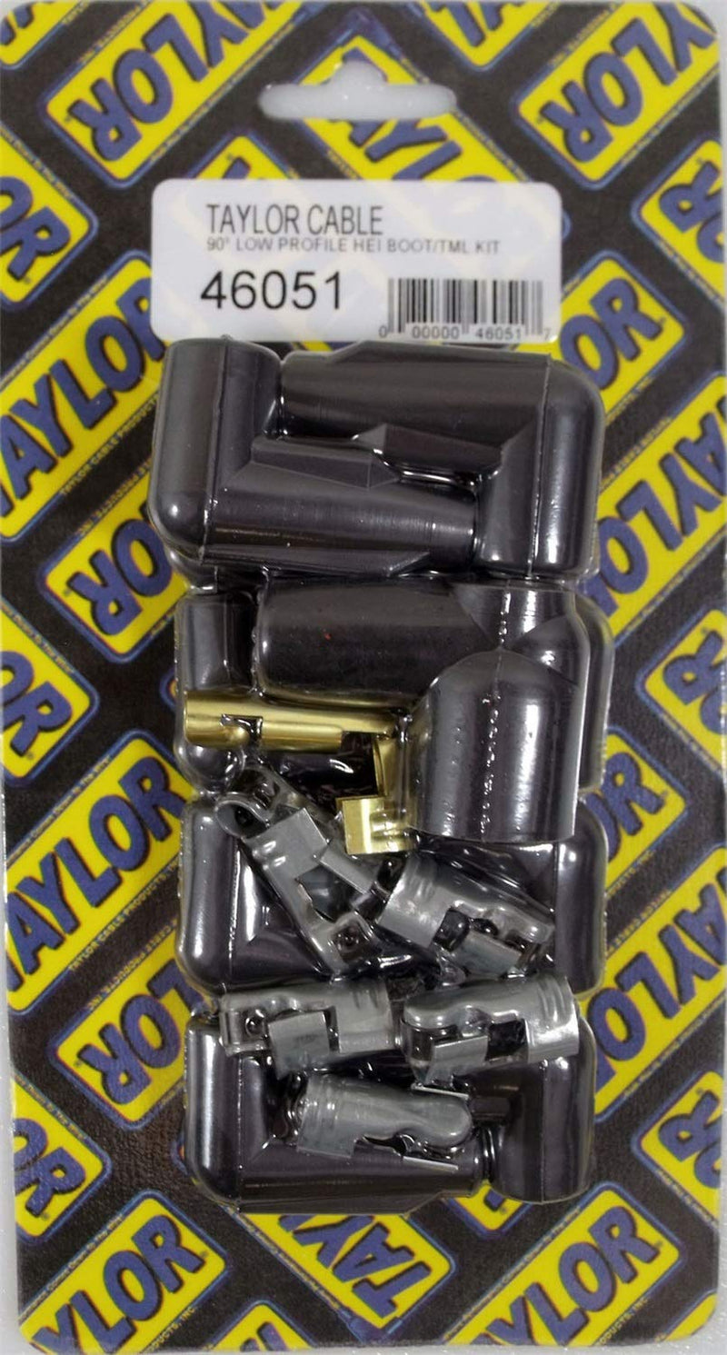 Taylor Cable 46051 Black Low Profile Distributor and Coil Boot/Terminal Kit - Set of 11 1