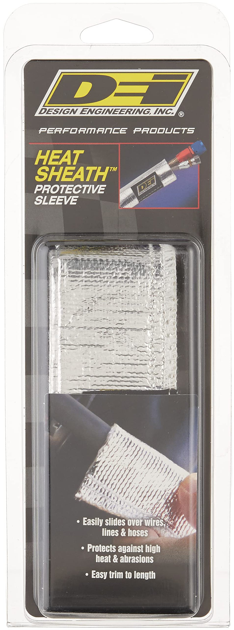 Design Engineering Heat Sheath – 3/4" Inner Diameter x 3ft – Aluminized Sleeving for Extreme Heat Protection on Cables, Spark Plug Wires, and Fuel Lines