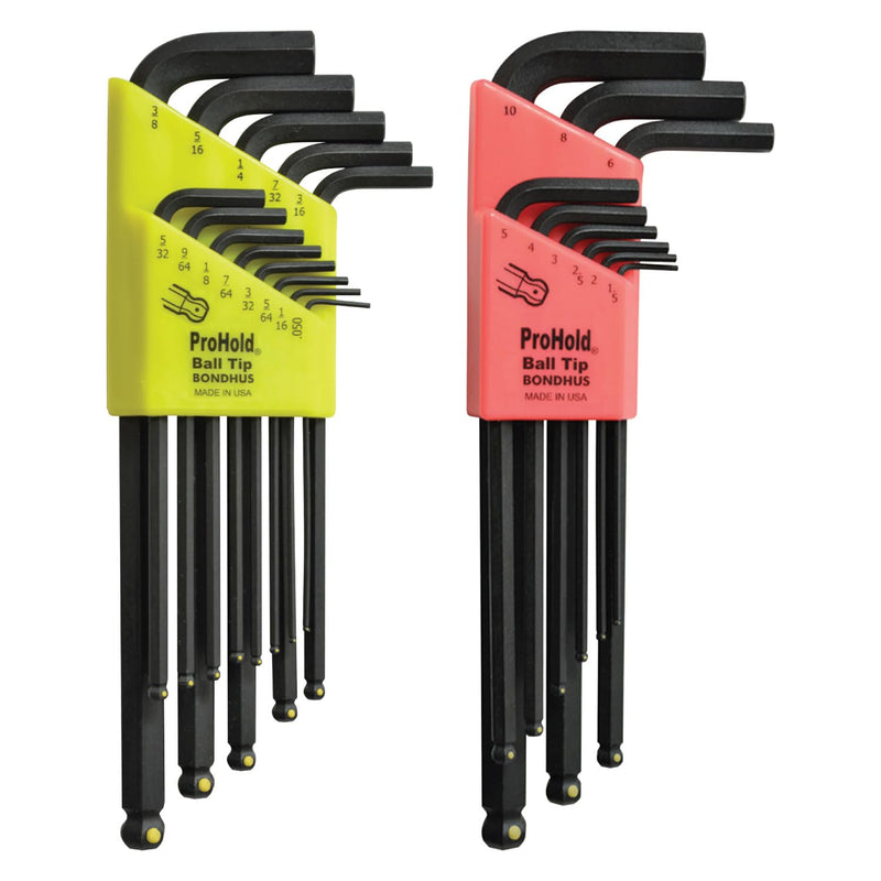 Bondhus 20499 Balldriver ProHold L-wrench Double Pack, 74937 (.050-3/8-Inch) & 74999 (1.5-10mm)