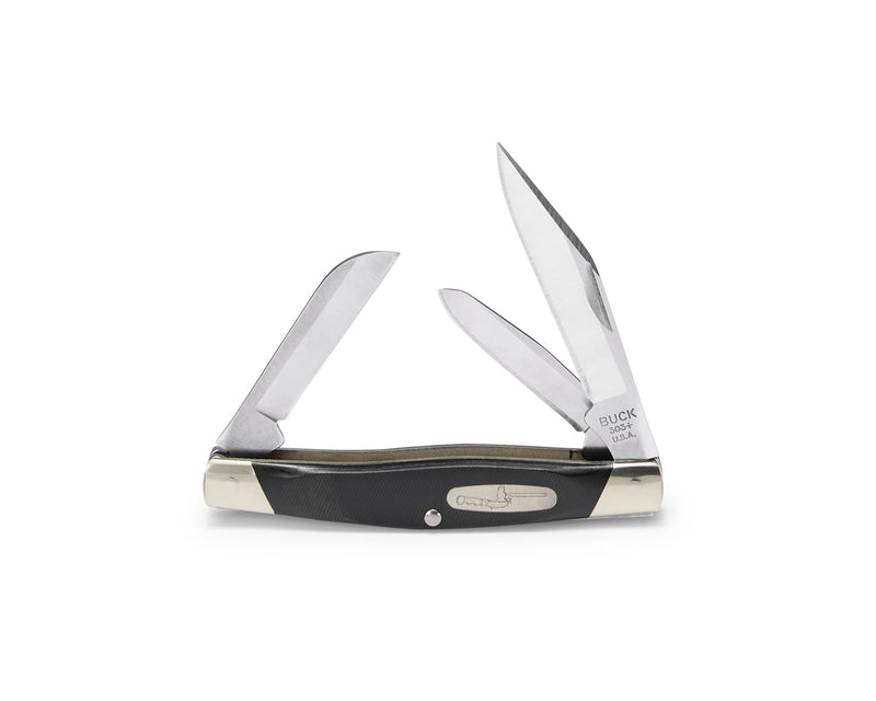 Buck Knives 303 Cadet Three 3 Blade Folding Pocket Knife Black