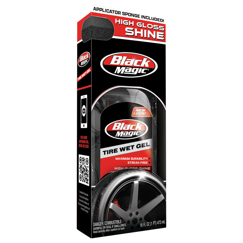 Black Magic 5072647 Tire Wet Gel, 16 oz - Thick Clinging Formula Sticks to Tires to Produce Minimal Sling and a Glossy Shine 16 oz.