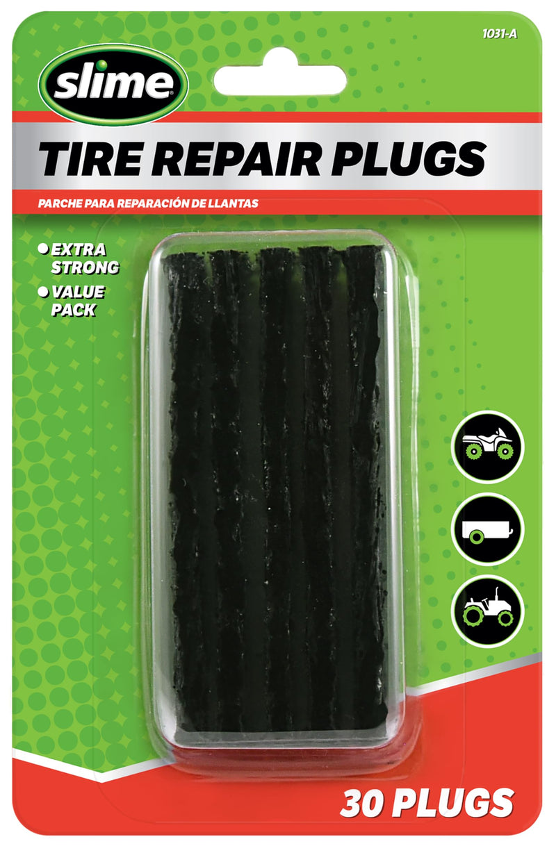 Slime 1031-A Tire Repair Plug Pack, Standard Heavy Duty Strings, for tubeless Off-Road Tires, Such as ATVS, wheelbarrows, Lawn mowers, Trailers, Pack of 30 Tire Repair Plug 30 Pack