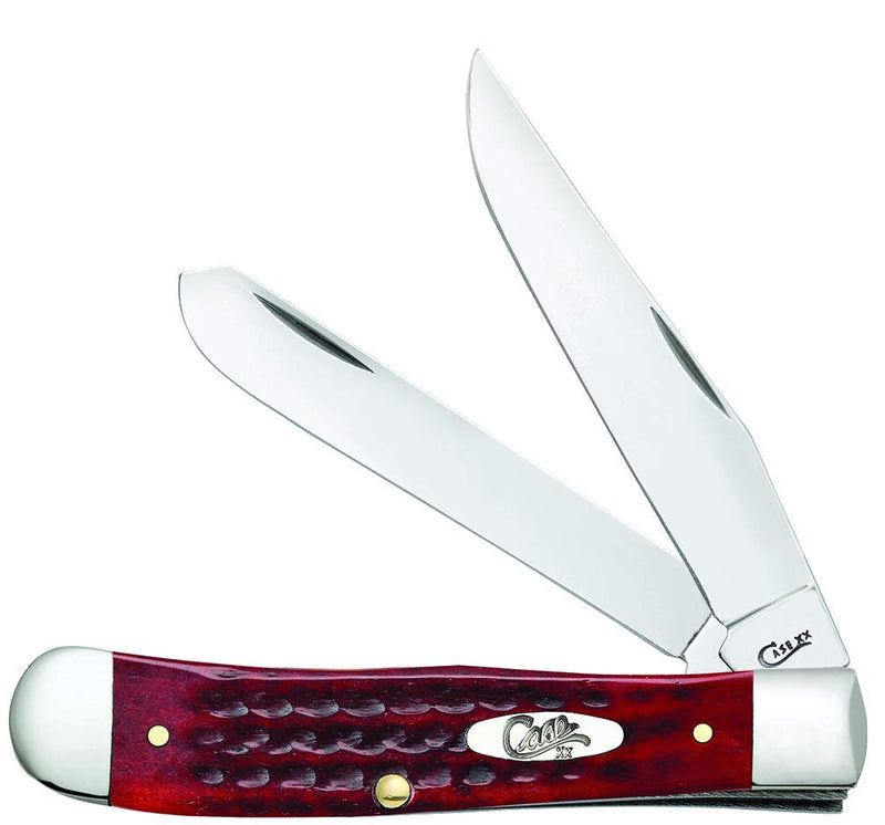 Case WR XX Pocket Knife Pocket Worn Old Red Bone Trapper Item #783 - (6254 SS) - Length Closed: 4 1/8 Inches Pocket Worn Red Bone