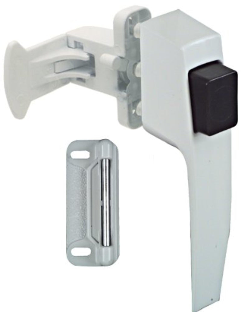 National Hardware N213-165 Pushbutton Door Latch Lock White 1-3/4 in Hole Spacing Storm Door Security Latch for Screen Doors 5/8 to 2 in Thick with Interior Locking 1-3/4"