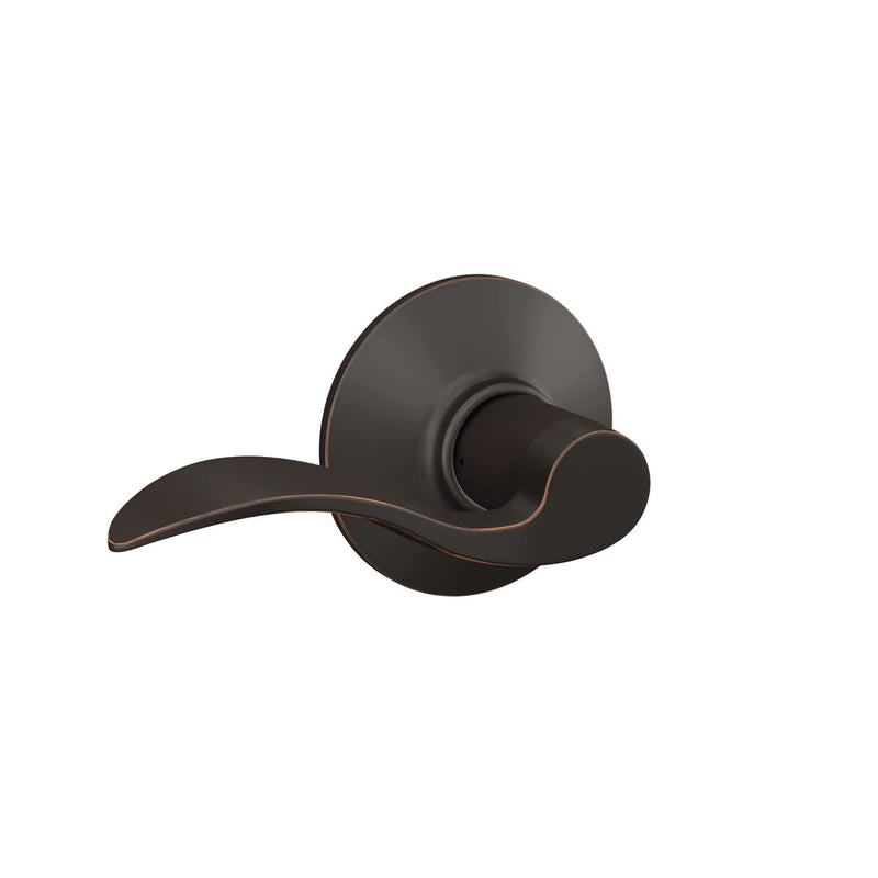 Schlage F10 V ACC 716 Accent Door Lever, Hall & Closet Passage Lock, Aged Bronze 1 Pack