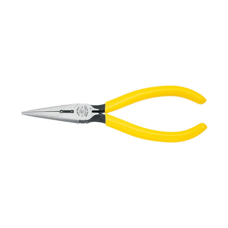 Klein Tools D203-6H2 Long Nose Side-Cutter Stripping Pliers, Induction Hardened and Heavier For Increased Cutting Power, 6-Inch