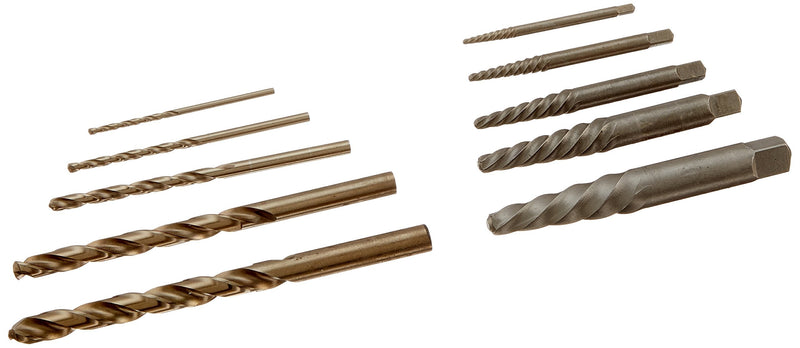Irwin Tools Irwin Industrial Tools 11117 Pouched Spiral Flute Screw Extractors with Cobalt Alloy Steel Drill Bits Set, 10-Piece One Size