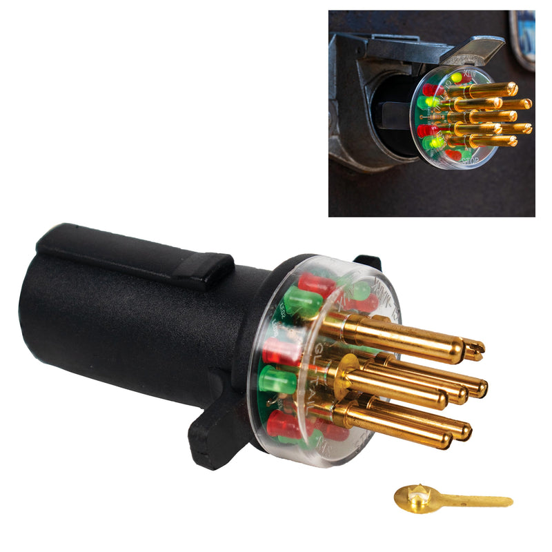 Innovative Products of America (7865L) 7-Way Round Pin Tractor Trailer Circuit Chaser™ for Testing Turn Signals, Hazard Lights, Brake Lights and More Circuit Tester