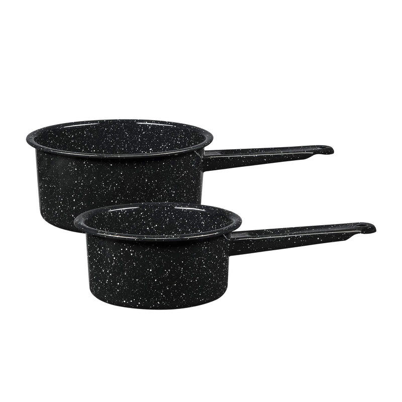 Granite Ware Saucepan, 1 and 2 Qt - Speckled Black, Set of 2 1-Quart & 2-Quart 1 qt & 2 qt Open Saucepan Set