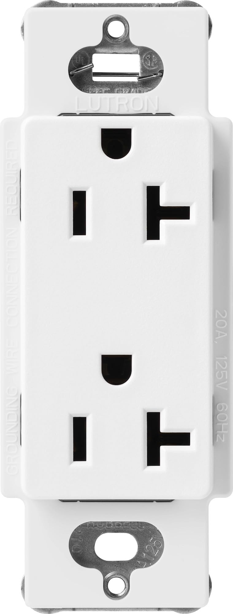 Lutron SCR-20-SW Satin Colors 20-Amp Receptacle, Snow