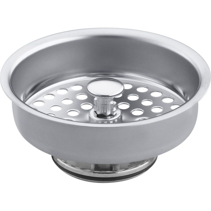 KOHLER K8803-CP Duostrainer Sink Strainer Basket, Removeable Stainless Steel Open/Close Stopper, Tight Seal, Polished Chrome