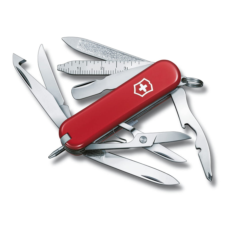 Victorinox Swiss Army Minichamp Pocket Knife, Red, 58mm | Swiss-made multitool, 18 functions, scissors, pen, screwdriver, compact EDC, keychain companion Old Packaging