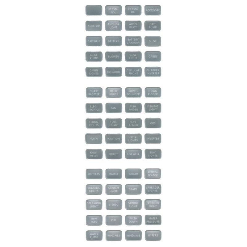 Blue Sea Systems 8217 Gray 60 Label Set
