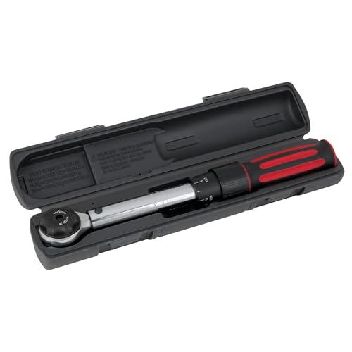 Performance Tool M197 3/8-Inch Drive Torque Wrench 250 inch/lb. - Dual Scale, Audible Click, Precision Ratchet 3/8" Dr. Click Style (30-250 in/lbs)