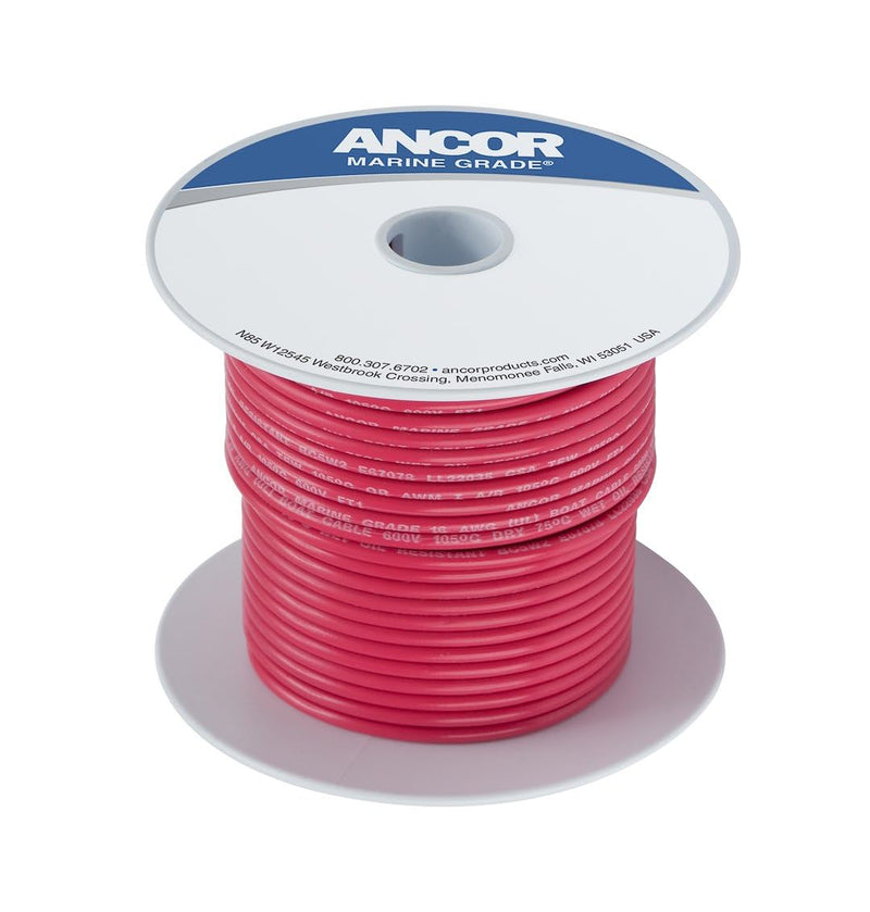 Ancor 104810 Tinned Copper Wire, 14 AWG (2mm2), Red - 100ft