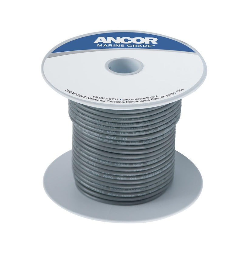 Ancor 104410 Marine Grade Electrical Primary Tinned Copper Boat Wiring (14-Gauge, Grey, 100-Feet)