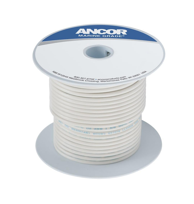Ancor 100910 Tinned Copper Wire, 18 AWG (0.8mm2), White - 100ft
