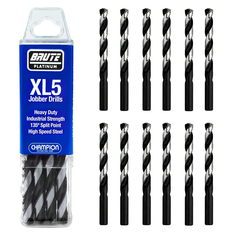 Champion Cutting Tool Brute Platinum XL5-1/8 Heavy Duty Jobber Drill Bits (12 per pack): Made In USA