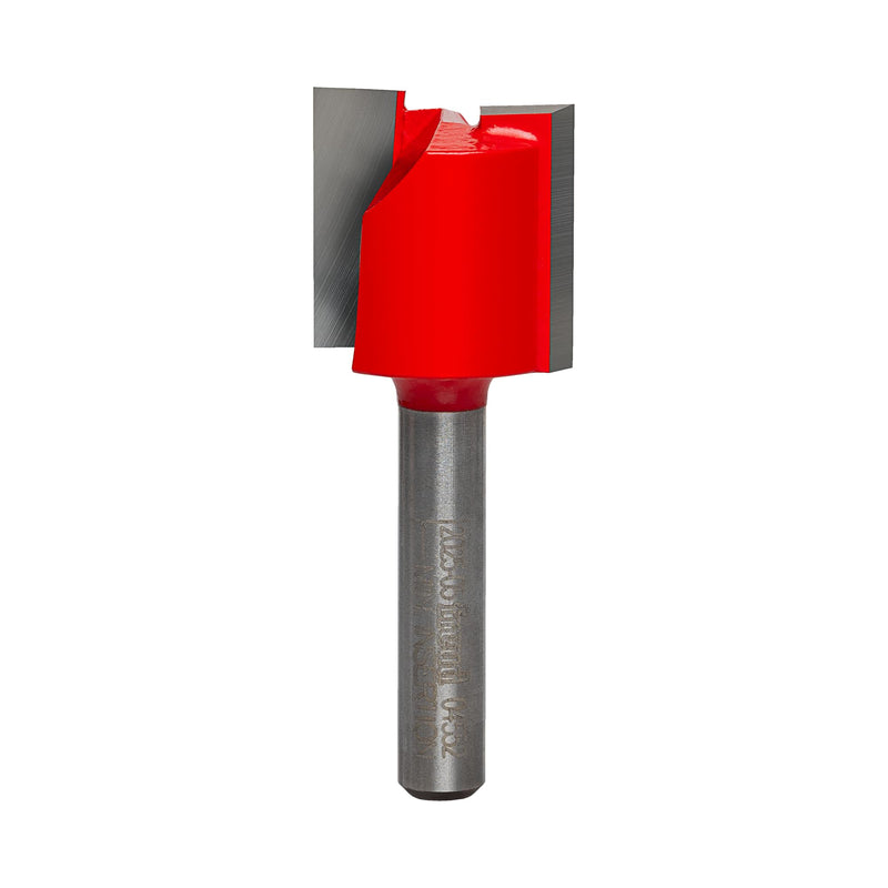 Freud Double Flute Straight Bit with Tico Hi-Density Carbide for Maximum Performance - 20mm Diameter, 1/4" Shank Dia., 3/4" Height, 2" Length - 04-552