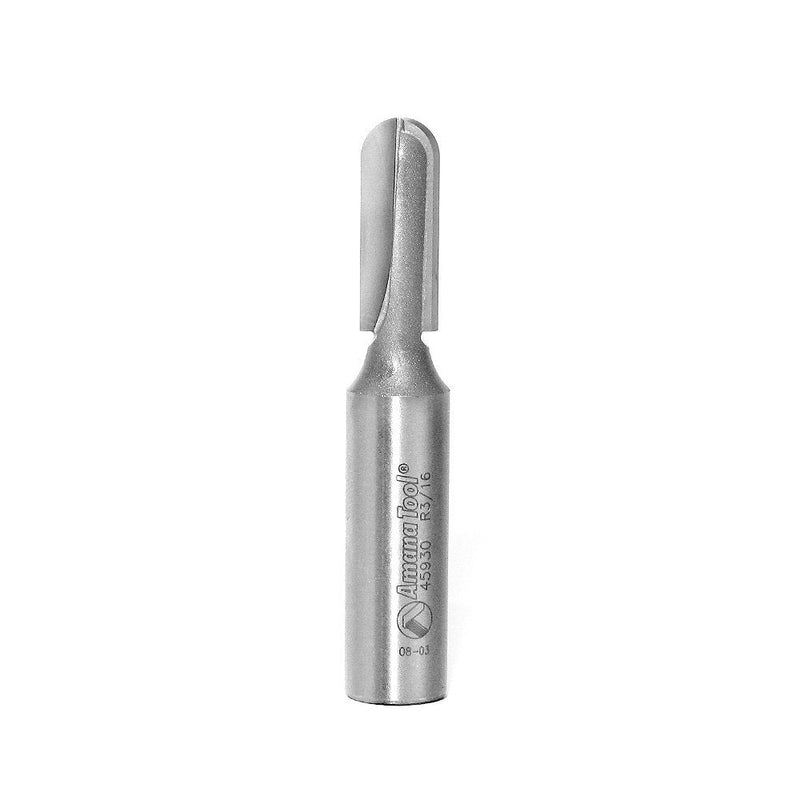 Amana Tool - 45930 Carbide Tipped Core Box 3/16 Radius x 3/8 Dia x 1" 2 Shank EXTR