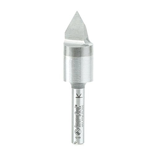 Amana Tool - 45731 Solid Carbide V-Groove Signmaking & Lettering 60 Deg x 9/16 Dia x 7/16 9/16 D x 7/16 CH x 1/4 In SHK