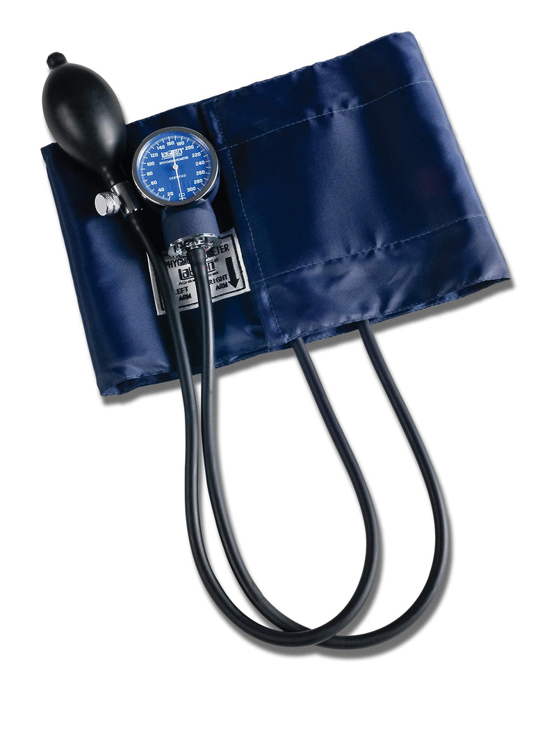 Graham-Field Manual Blood Pressure Monitor – Adult XL Size, Blue BP Cuff with Aneroid Gauge and Carry Case L Adult