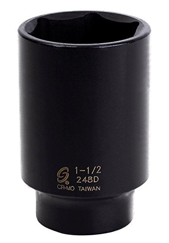 SUNEX TOOLS 248 1/2-Inch Drive 6 Point Impact Socket 1-1/2-Inch