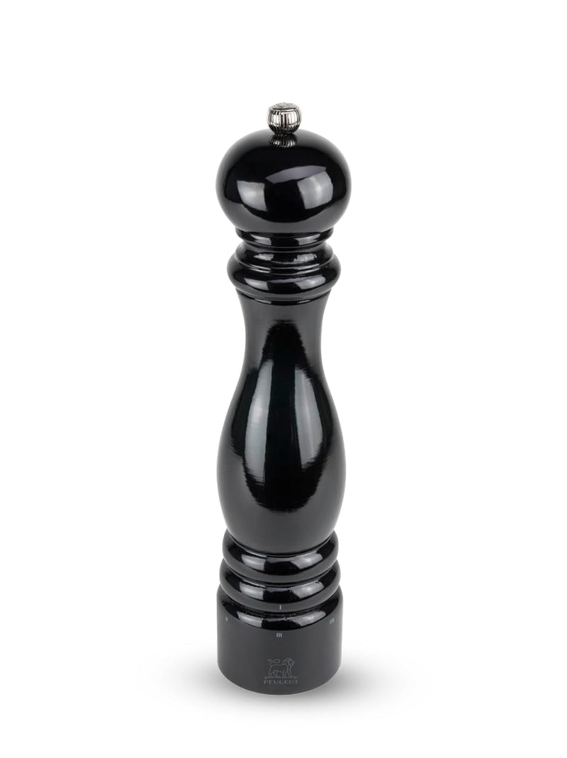 Peugeot - Paris u'Select Manual Pepper Mill - Adjustable Grinder - Beechwood, Gloss Black 11.82in. Black Lacquer