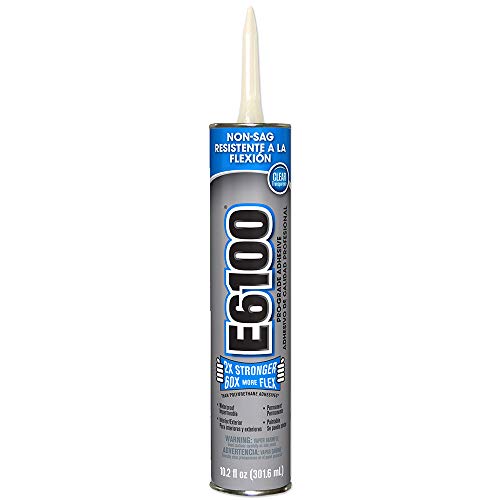 E6100 252011 Medium Viscosity Industrial Adhesive Cartridge, 10.2 fl oz Clear