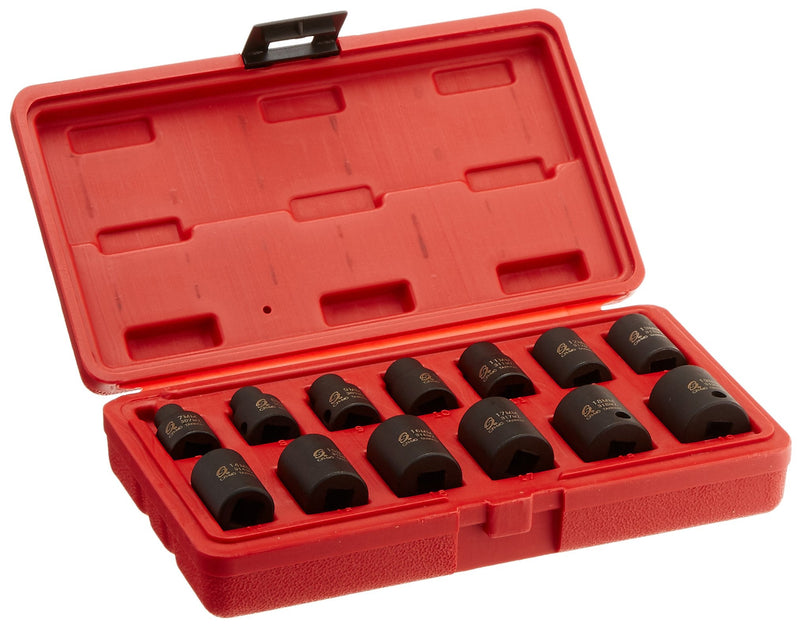 SUNEX TOOLS 3675 3/8-Inch Drive Standard Metric 12 Point Impact Socket Set, 13-Piece 3/8?