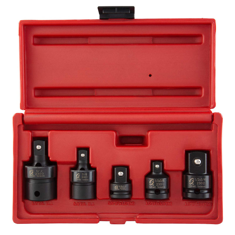 SUNEX TOOLS 3305 5 Pc. 3/8" & 1/2" Dr. Adapter and Universal Joint Impact Set Adapter & Universal Joint