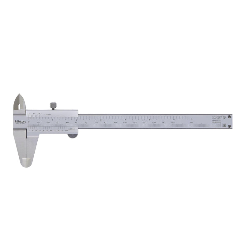Mitutoyo 530-101 Vernier Calipers, Stainless Steel, for Inside, Outside, Depth and Step Measurements, Metric, 0"/0mm-150mm Range, +/-0.05mm Accuracy, 0.05mm Resolution, 40mm Jaw Depth 150mm