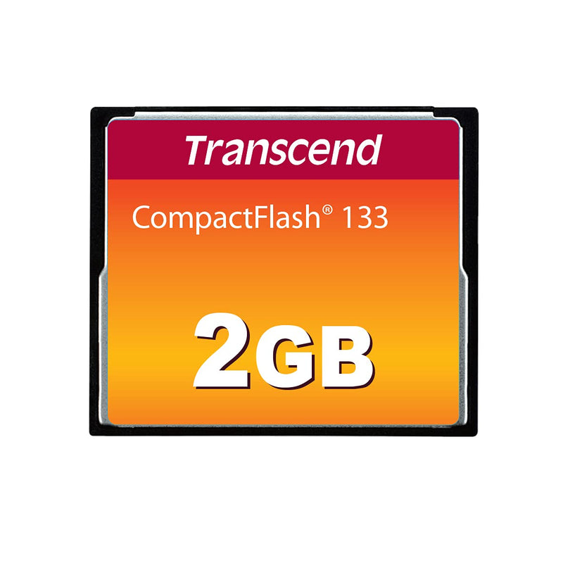 Transcend 2GB CF133, CompactFlash Memory Card, CF Card, SLR Camera Card for Photographer, Videographer, Enthusiat, MLC - TS2GCF133 Black 2 GB