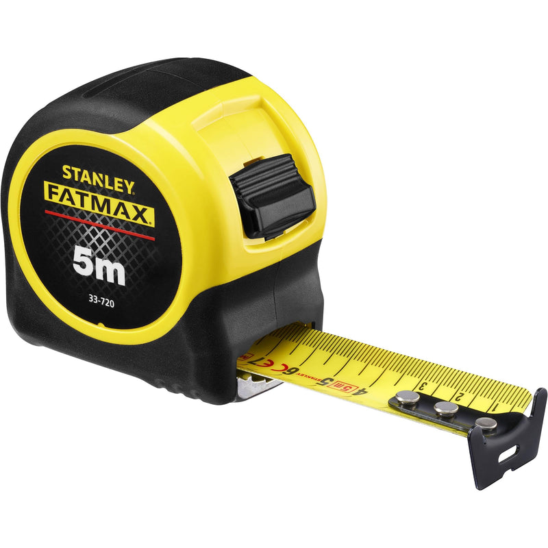 STANLEY FATMAX 5m Metric Tape Measure, Blade Armour Coating, 3.3m Tape Standout, Magnetic Hook End, 0-33-726 5 m