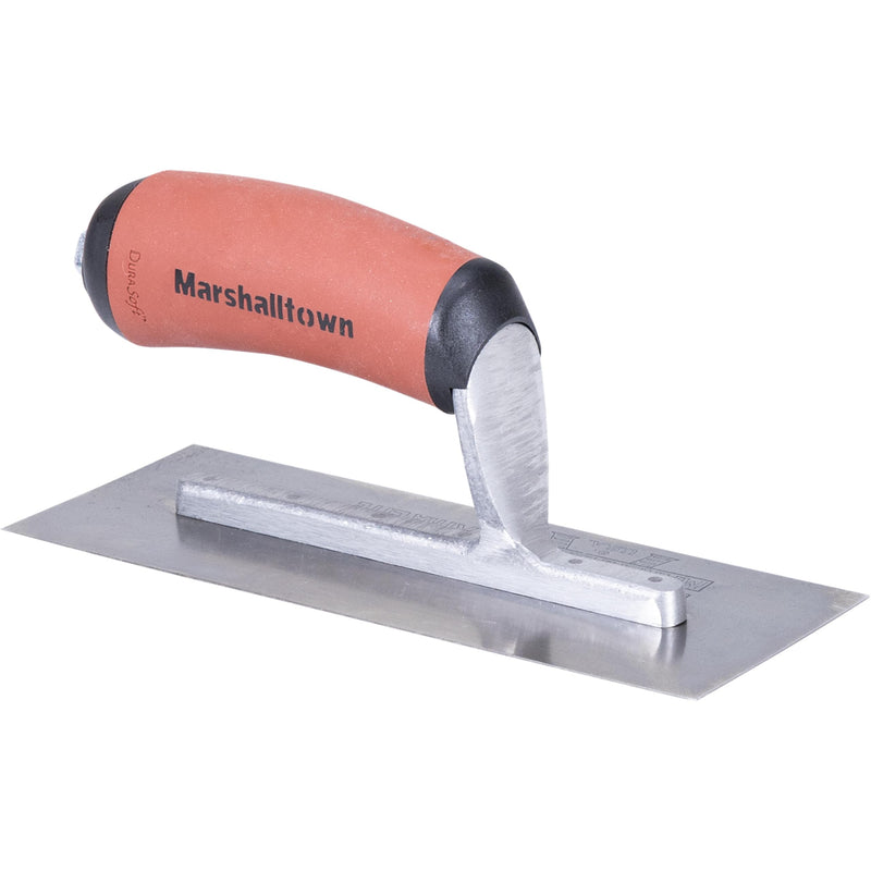 MARSHALLTOWN Mini Margin Trowel, 8 x 3 Inch Carbon Steel Blade, Concrete Finishing Trowel for Steps and Countertops, Made in USA, 11D Carbon Steel / DuraSoft