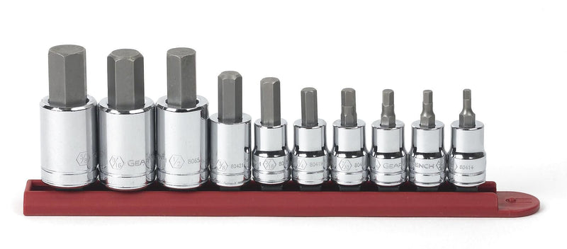 GEARWRENCH 10 Pc. 3/8" & 1/2" Drive Hex Bit Socket Set, SAE - 80579