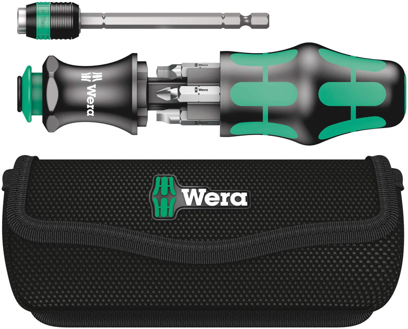  [AUSTRALIA] - Wera - 5051025001 KK 26 7-In-1 Bitholding Screwdriver with Removable Bayonet Blade (SL/PH/SQ) Silver