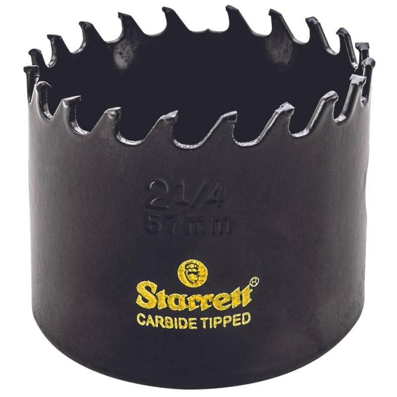 Starrett Carbide Tipped Hole Saw with Premium Quality Surface Finish - Ideal for Wood, PVC and Fiberglass - 3 Teeth per Inch, 2-1/4" Diameter, 1-5/8" Cutting Depth - CT214 2-1/4"