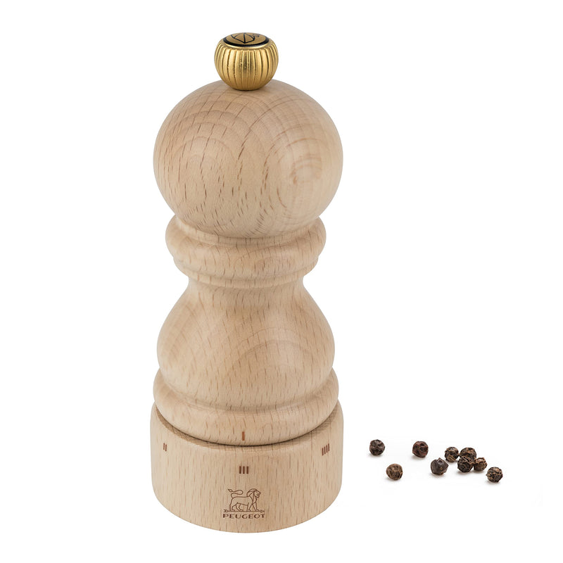 Peugeot - Paris u'Select Manual Pepper Mill - Adjustable Grinder - Beechwood, Natural 4.73in.