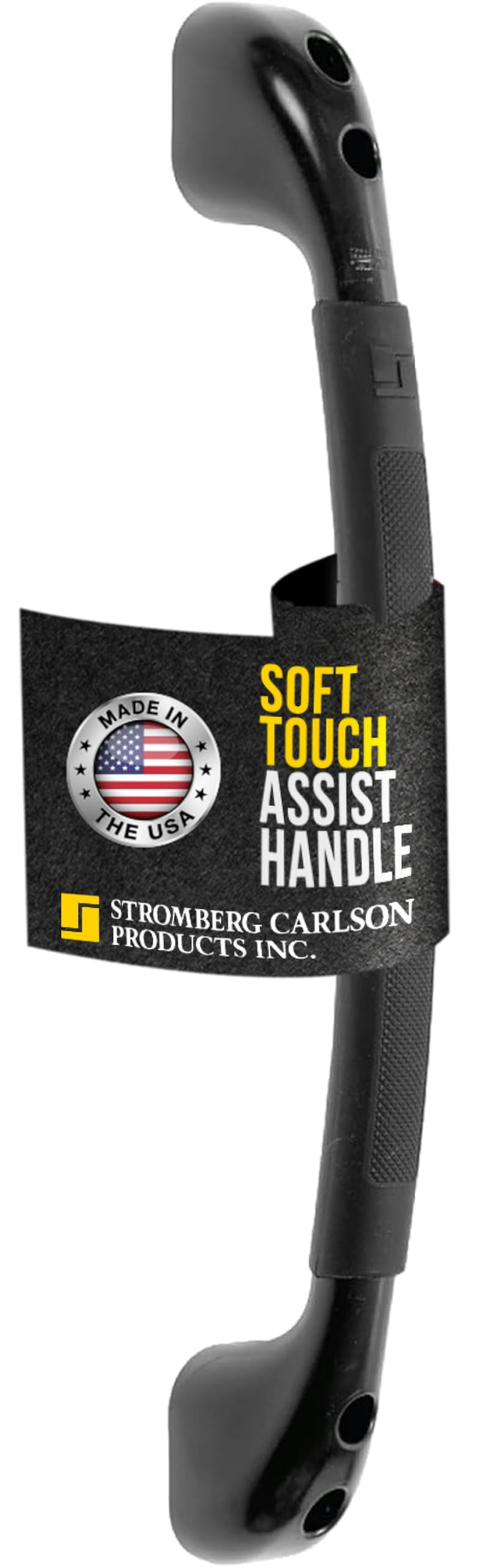 Stromberg Carlson AH-150 Black Soft Touch Assist Handle - RV Exterior Grab Handle and Entrance Handle - Grab Bars for RV and Camper - Comfortable Entry Door Handle