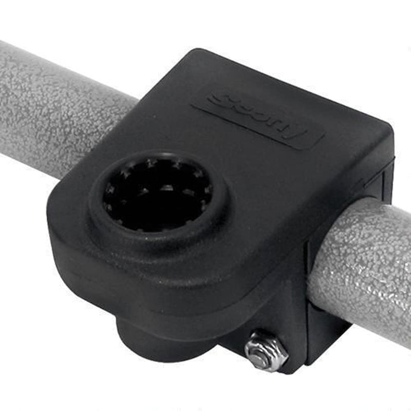Scotty #245-BK Rail Mounting Adapter, 1-1/4" Square or Round Rail | Perfect For Pontoon Boats