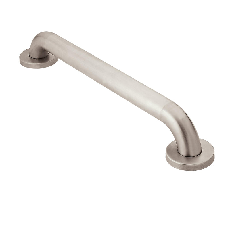Moen Home Care Bathroom Safety 18 Inch Stainless Steel Handicap Grab Bar for Bathtub and Shower, Slip Resistant Finish, Elderly Assistance Product, Polished Brass, R8918P Peened