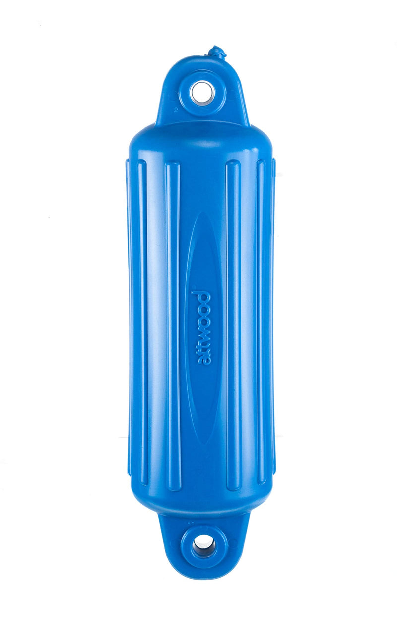Attwood 9356D1 Softside Oval Boat Fender with Thick-Wall Reinforced Eye Ends Blue One Size 4" dia.
