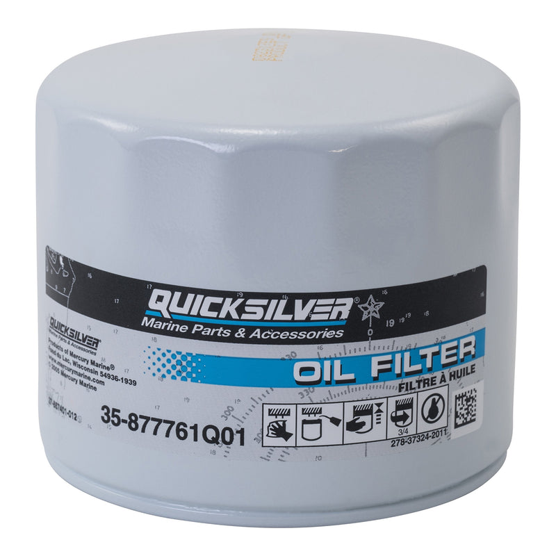 Quicksilver 877761Q01 Oil Filter for Select Mercury and Mariner 75-115hp Outboards and 150hp EFI 4-Stroke Outboards 75-115HP 1.7L & 150HP